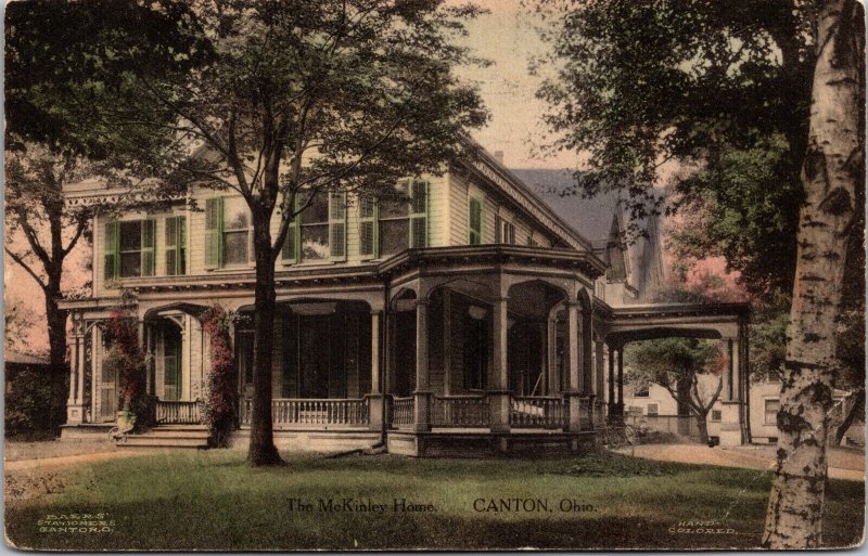 Canton, Ohio The Mckinley Home, Scenic Front View, Birch Tree, Mansion-A35