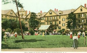 Postcard Early View of Ball Game at Cliff House, Lake Minnewaska, NY. L6