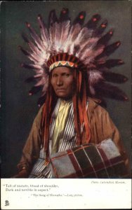 TUCK Native Indian Hiawatha Series #1360 - Longfellow Quote c1910 Postcard