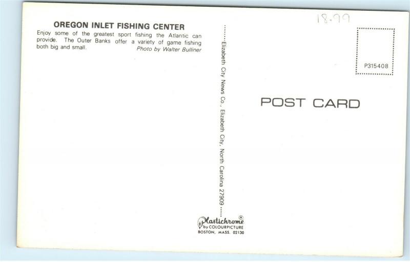 Oregon Inlet Fishing Center Atlantic Ocean Sport Fishing Vintage Postcard D96