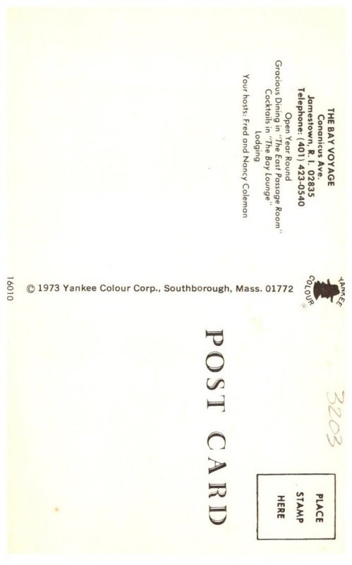 Rhode Island Jamestown , The Bay Voyage  Restaurant