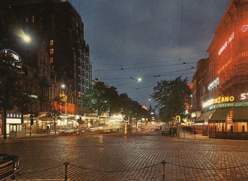 Avenue De Keyser Keyserlei Antwerp Belgium Night Illuminations Postcard