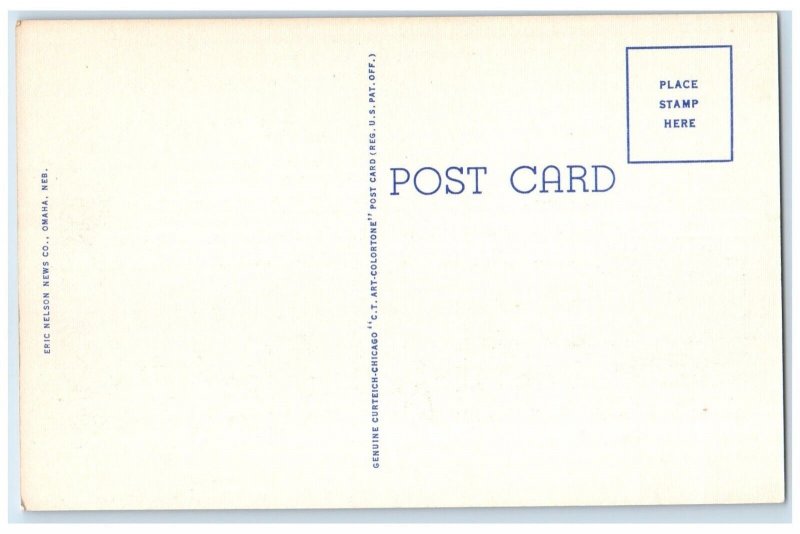 c1940 Overland Greyhound Bus Station Telephone Building Omaha Nebraska Postcard