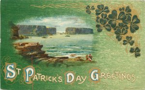 Postcard St, Patrick's Day Greeting Ireland Shamrock C-1910 23-4140