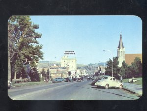 BOZEMAN MONTANA DOWNTOWN STREET SCENE OLD CARS VINTAGE POSTCARD