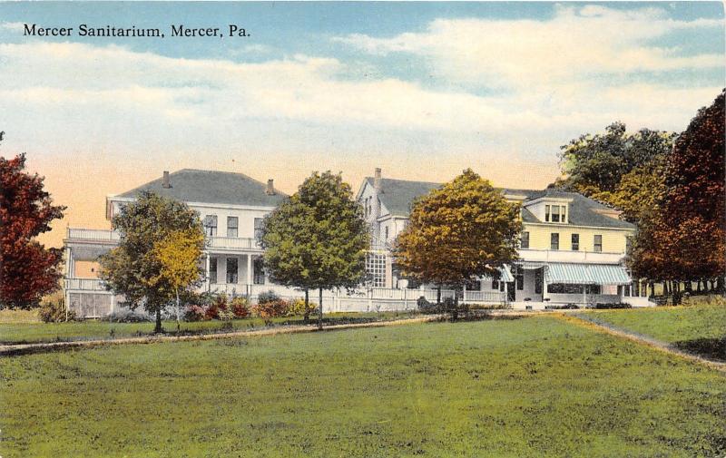 Mercer Pennsylvania~Mercer Sanitarium~Trees Along Walkway~c1910 Postcard