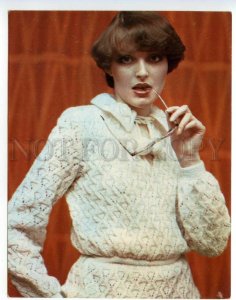 488674 Advertising FASHION 1983 Knitting pattern Blouse Girl Poster Old postcard