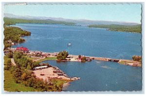 1972 Aerial View Naples And Long Lake North Bridgton Maine ME Vintage Postcard 