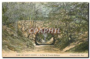 Old Postcard Parc de St Cloud Slice the Mountain Bridge