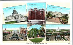 PROVIDENCE, RI Rhode Island  MULTIVIEW 6 Different Views   c1920s    Postcard