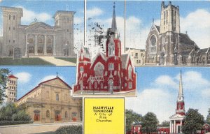 Nashville Tennessee 1951 Postcard City Of Churches