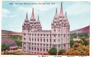 Vintage Postcard The Great Mormon Temple Building Salt Lake City Utah UT