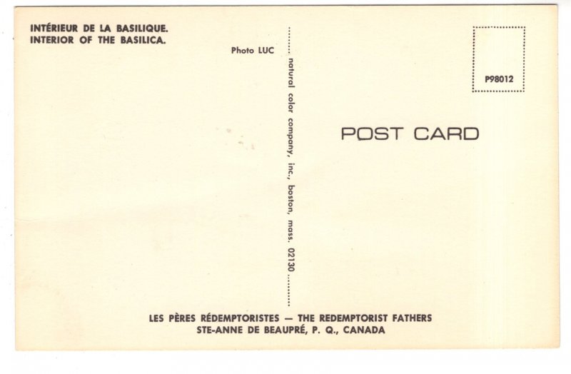 Interior Basilique, Ste Anne De Beaupre, Quebec