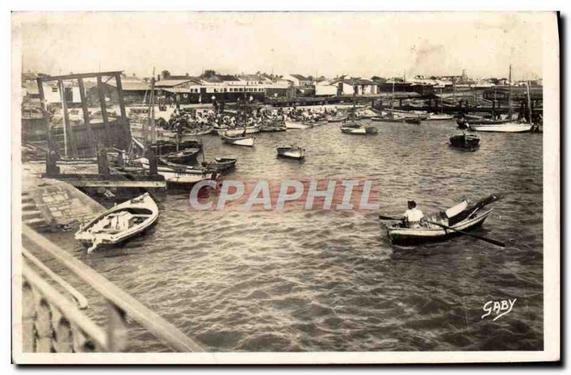 Old Postcard L & # 39Aiguillon Sur Mer Vue Generale Du Port