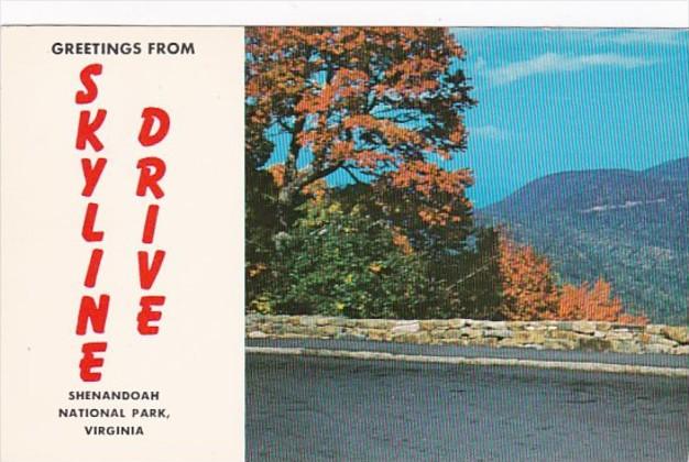 Virginia Greetings From Skyline Drive Shenandoah National Park 1979