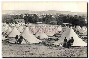 Creuse La Courtine Old Postcard tents (militaria)