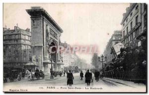 Paris Old Postcard Porte Saint Denis Boulevards