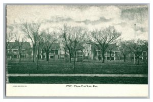 Plaza Fort Scott Kans. Kansas Vintage Standard View Postcard 