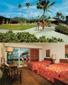 2~Postcards  HI Hawaii  KAUAI BEACHBOY HOTEL Couple~Pool~Room ROADSIDE  Vintage