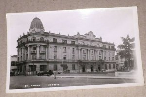 VINTAGE UNUSED REAL PHOTO POSTCARD SANTOS BRASIL POST OFFICE VINTAGE CARS