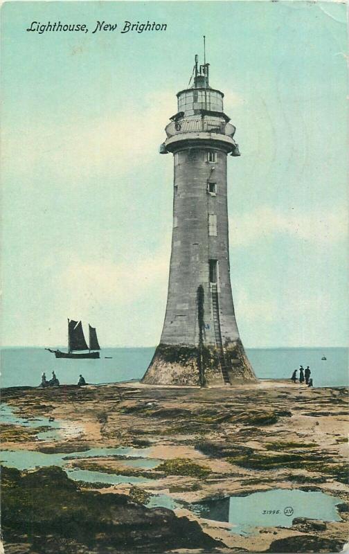 New Brighton lighthouse old postcard
