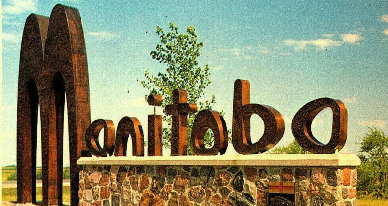 Manitoba Canada Multi View Vintage Postcard Continental View Card Map