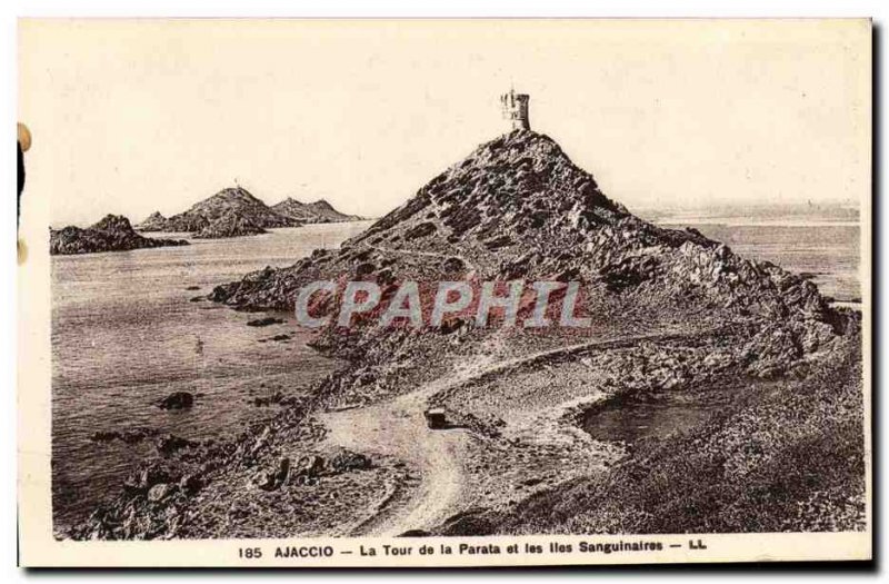 Old Postcard Ajaccio La Tour De La Parata and bloodthirsty islands
