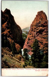 Postcard CO Cheyenne Canyon near Colorado Springs Hercules Pillars