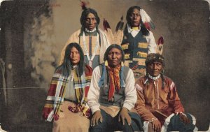 Group of Sioux Native Americans 1910 postcard