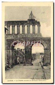 Old Postcard Autun door Arroux Roman Period