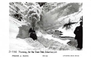 Silverton Colorado Train Running for the Snow Slide Real Photo Postcard AA21204