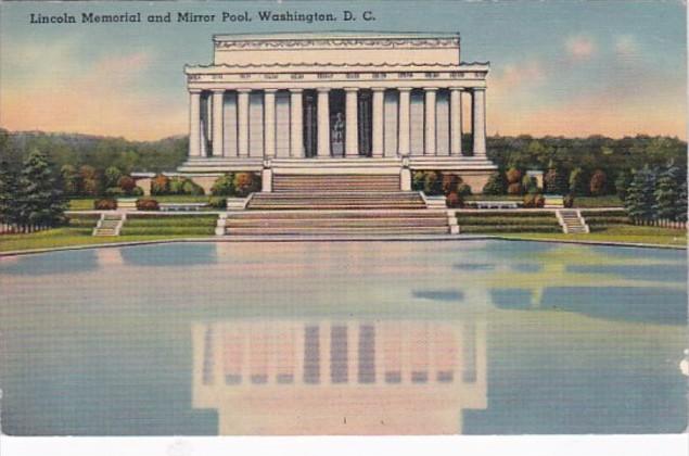 Washington D C The Lincoln Memorial and Mirror Pool 1940