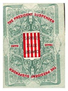 Vintage 1904 Victorian Playing Card C.A. Edgarton Mfg Co The President Suspender