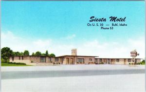 BUHL, ID Idaho     SIESTA MOTEL    US Highway 30   c1950s  Roadside    Postcard