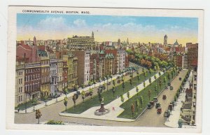 P2304 1935 postcard  birds eye view commonwealth ave boston mass