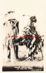 Native American Indians, RPPC, Warriors at the Big Show, O'Neill Photo