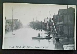 Mint Vintage 1913 Dayton Ohio Great Flood 3rd St East Real Photo Postcard