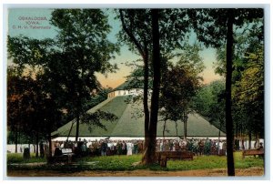 c1910 C. H. U. Tabernacle Trees Bench Oskaloosa Iowa Vintage PCK Series Postcard