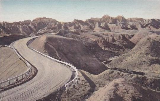 Dillon Pass The Badlands Nat Monument South Dakota Hand Colored Albertype