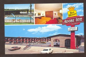 SANTA ROSA NEW MEXICO ROUTE 66 ADOBE INN BEST WESTERN ADVERTISING POSTCARD