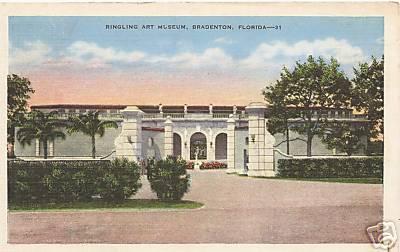 1935 RINGLING BROTHERS MUSEUM BRADENTON, FL. POSTCARD