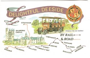 Delightful Deeside Map, Great North of Scotland Railway, Shield, Bus