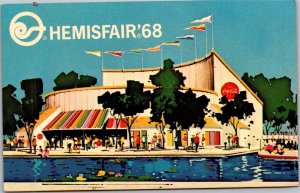 Postcard TX San Antonio World's Fair Hemisfair 68 Coca-Cola Company Exhibit