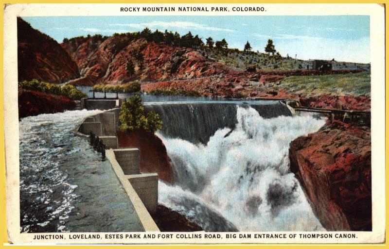 Rocky Mountain National Park, Colo., Big Dam at entrance of Thompson Creek-