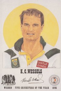 Kepler KC Wessels South African Australia Cricket Signed Painting Card