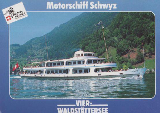 Motorschiff Schwyz German Cruise Ship Liner Postcard