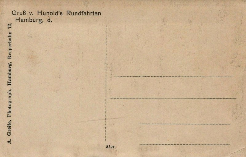 Germany Postcard - Gruss v Hunold's Rundfahrten Hamburg, d - T10335