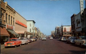 Kenosha Wisconsin WI Sixth Ave Street Scene Classic Cars Vintage Postcard