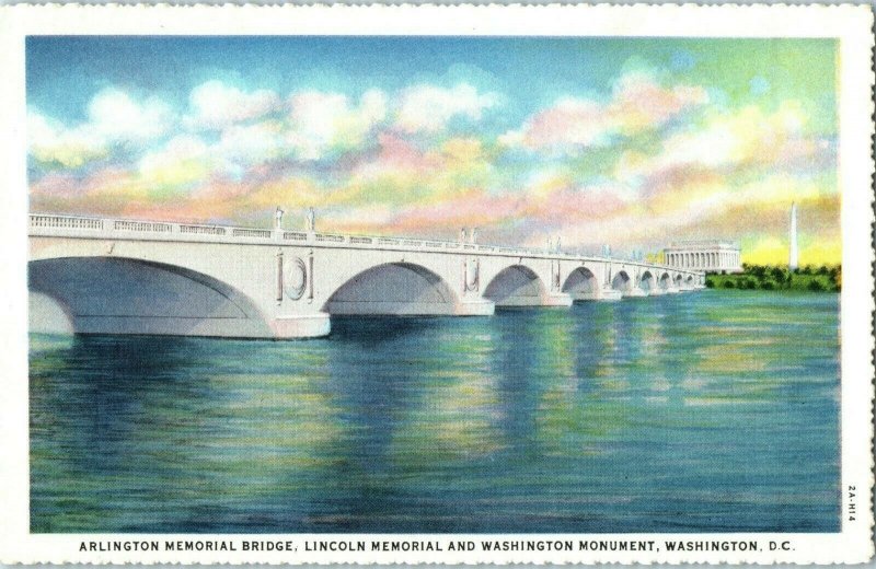 Bridges Postcard Arlington Memorial Bridge across the Potomac Washington DC