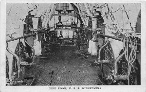 G87/ Ship Postcard c1910 U.S.S. Wilhelmina Fire Room Interior  6